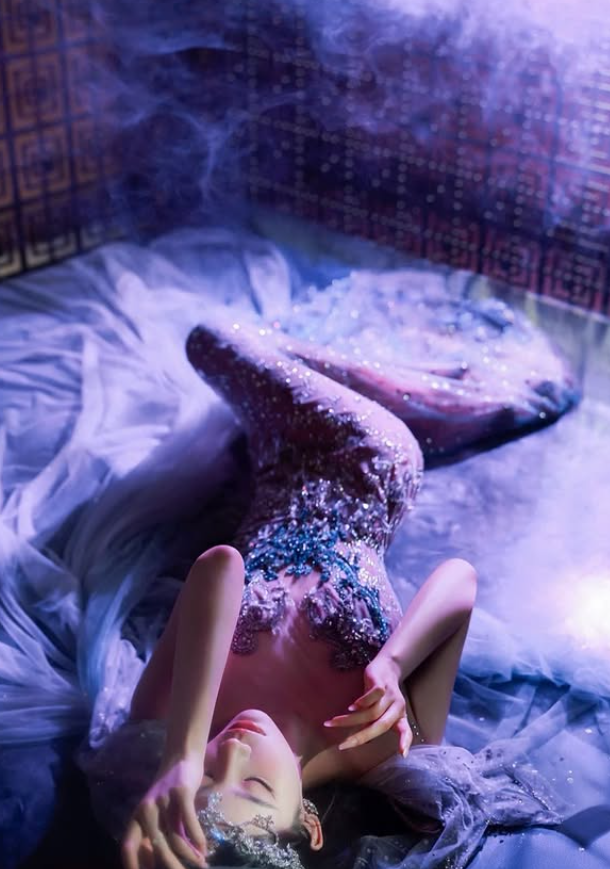 Dreamy Purple Mermaid Sweetheart Neck Exquisite Beaded Sequin Tulle Prom Dress DP4384