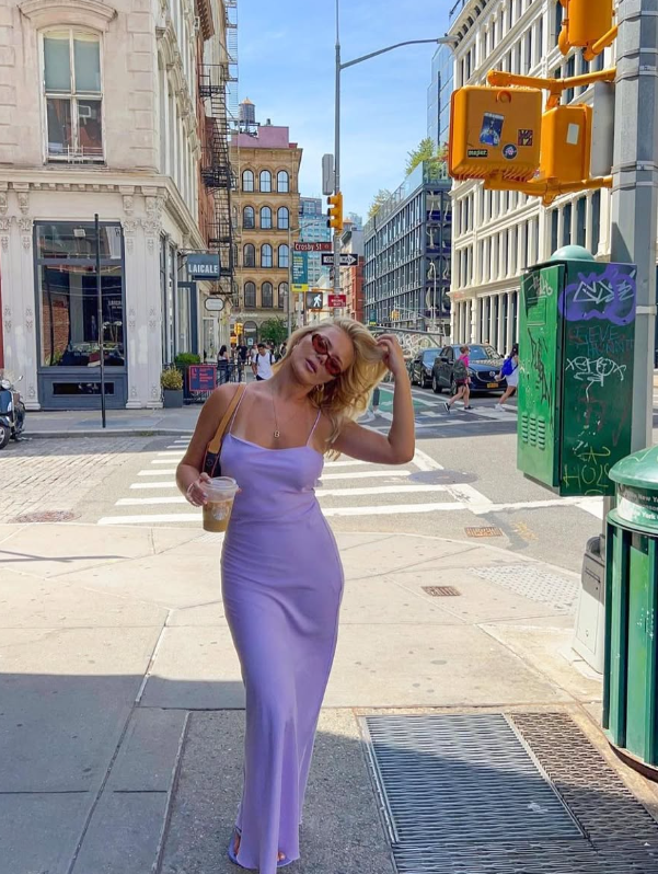 Simple Sheath Spaghetti Strap Purple Satin Open Back Long Prom Dress Evening Dress DP1462