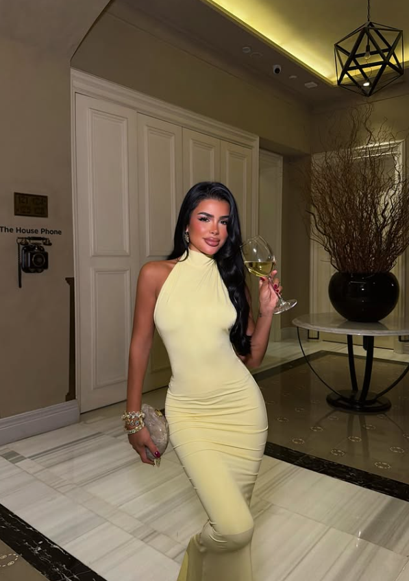 Yellow Backless Sheath Halter Satin Long Prom Dress Evening Dress DP8175
