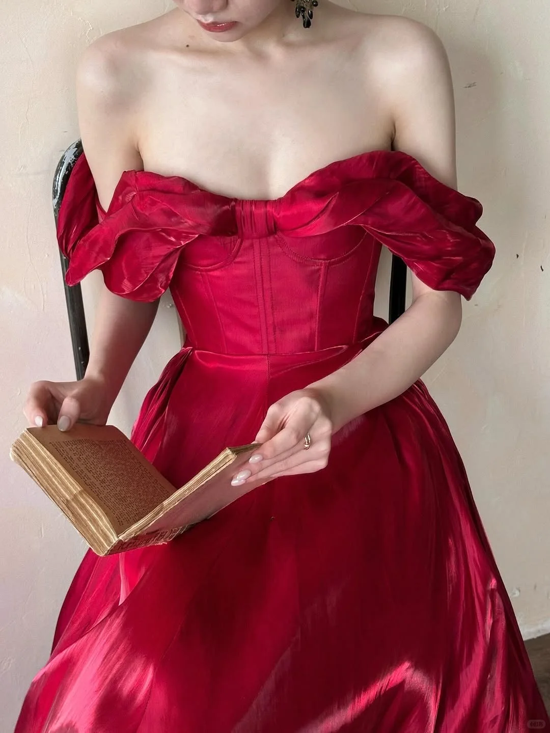 Stunning Burgundy A Line Off the Shoulder Satin Long Prom Dress Party Dress Outfits DP4523