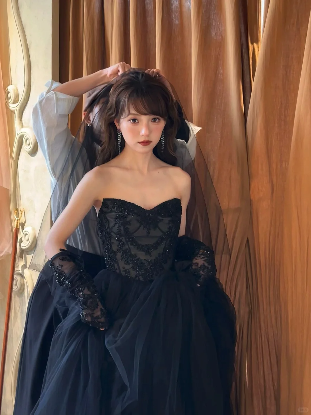 Black Ball Gown Sweetheart Neck Appliques Tulle Long Prom Dress Evening Dress DP3921