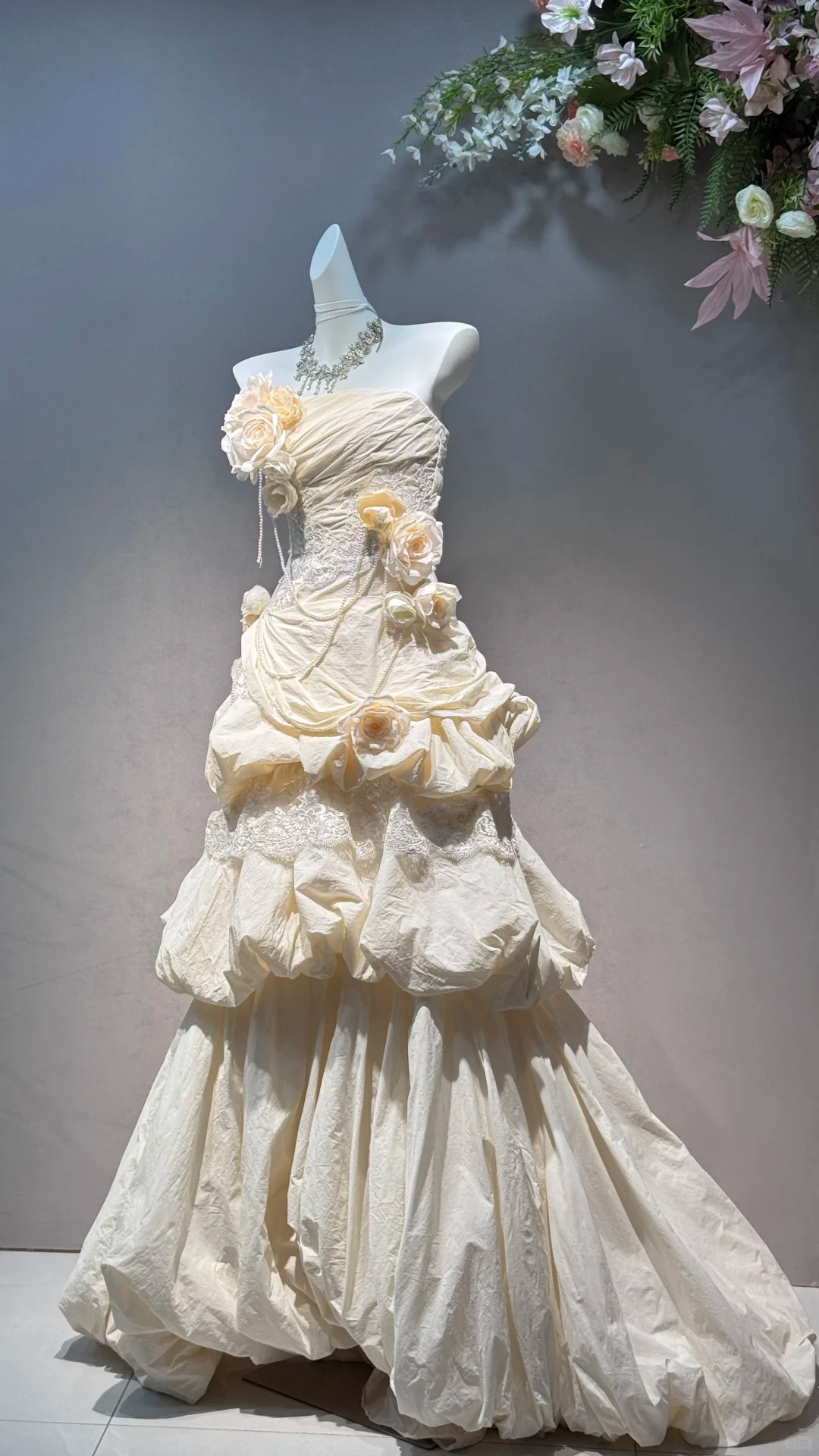 Princess Ivory Ball Gown Off the Shoulder Layered Satin Long Prom Dress 16th Birthday Dress DP5389