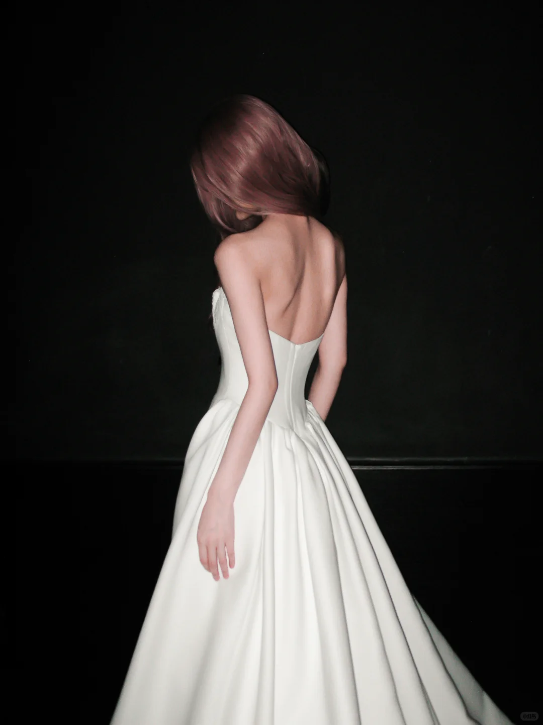 Simple A Line Strapless White Lace Satin Wedding Dress DP5305