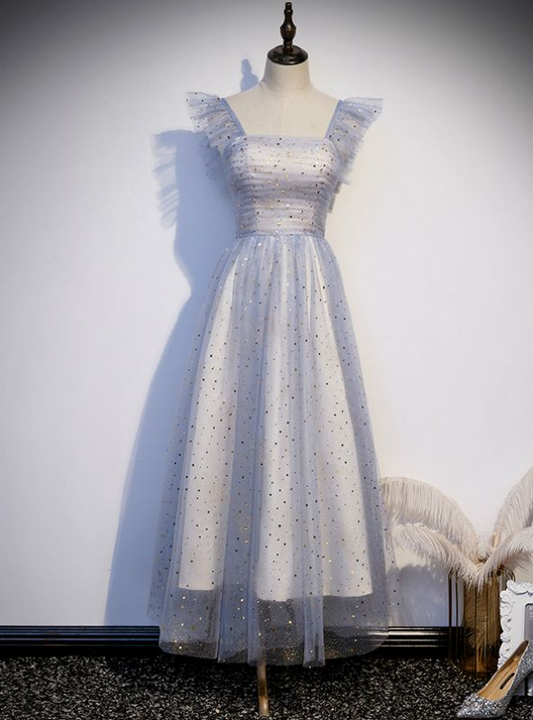 Lovely Tulle Bling Midi Length Party Dress Homecoming Dress DP390