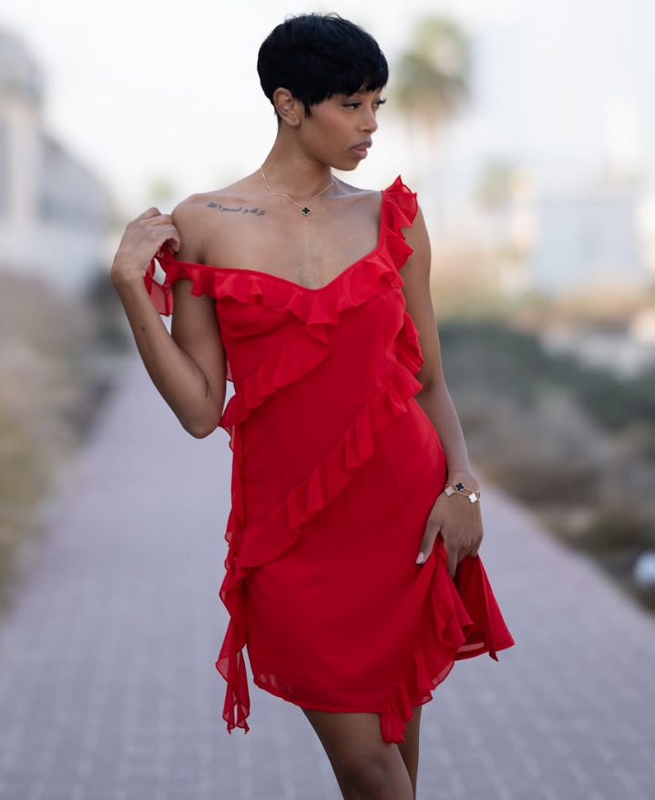 Burgundy A Line V Neck Ruffle Chiffon Short Party Dress Homecoming Dress Outfits DP3009