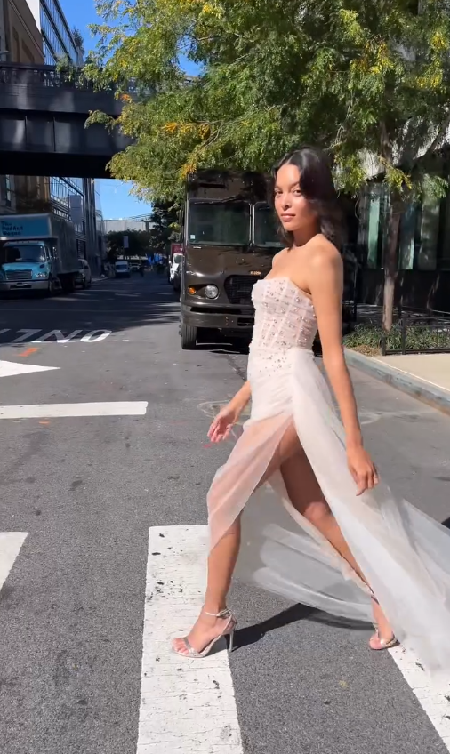 Stunning Mermaid Strapless Beaded Pearl Corset Tulle Satin Long Wedding Dress DP4308