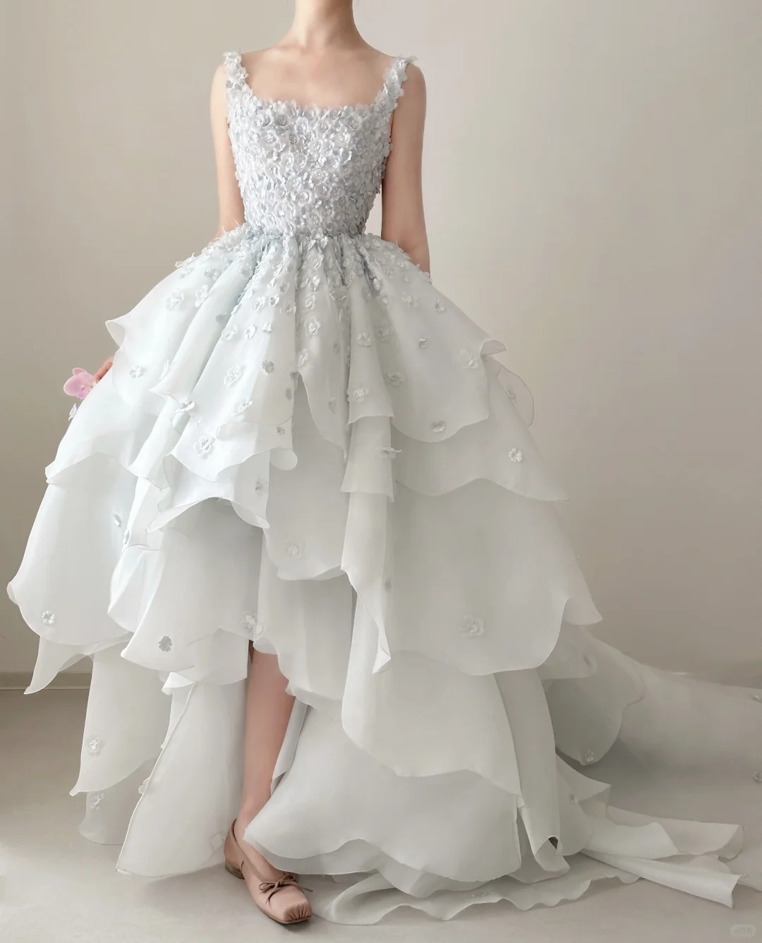Iceberg Ball Gown Exquisite Floral Layered Organza Prom Dress Formal Dress 16th Birthday Dress DP3447