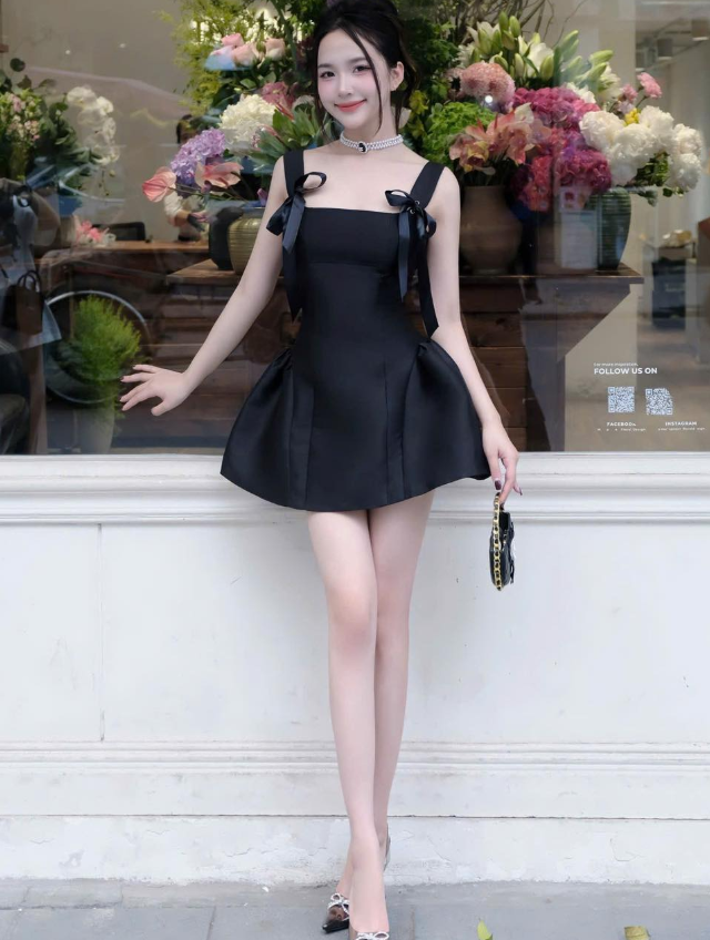 Black Bow A Line Spaghetti Straps Satin Short Homecoming Dress Cocktail Dress DP3945