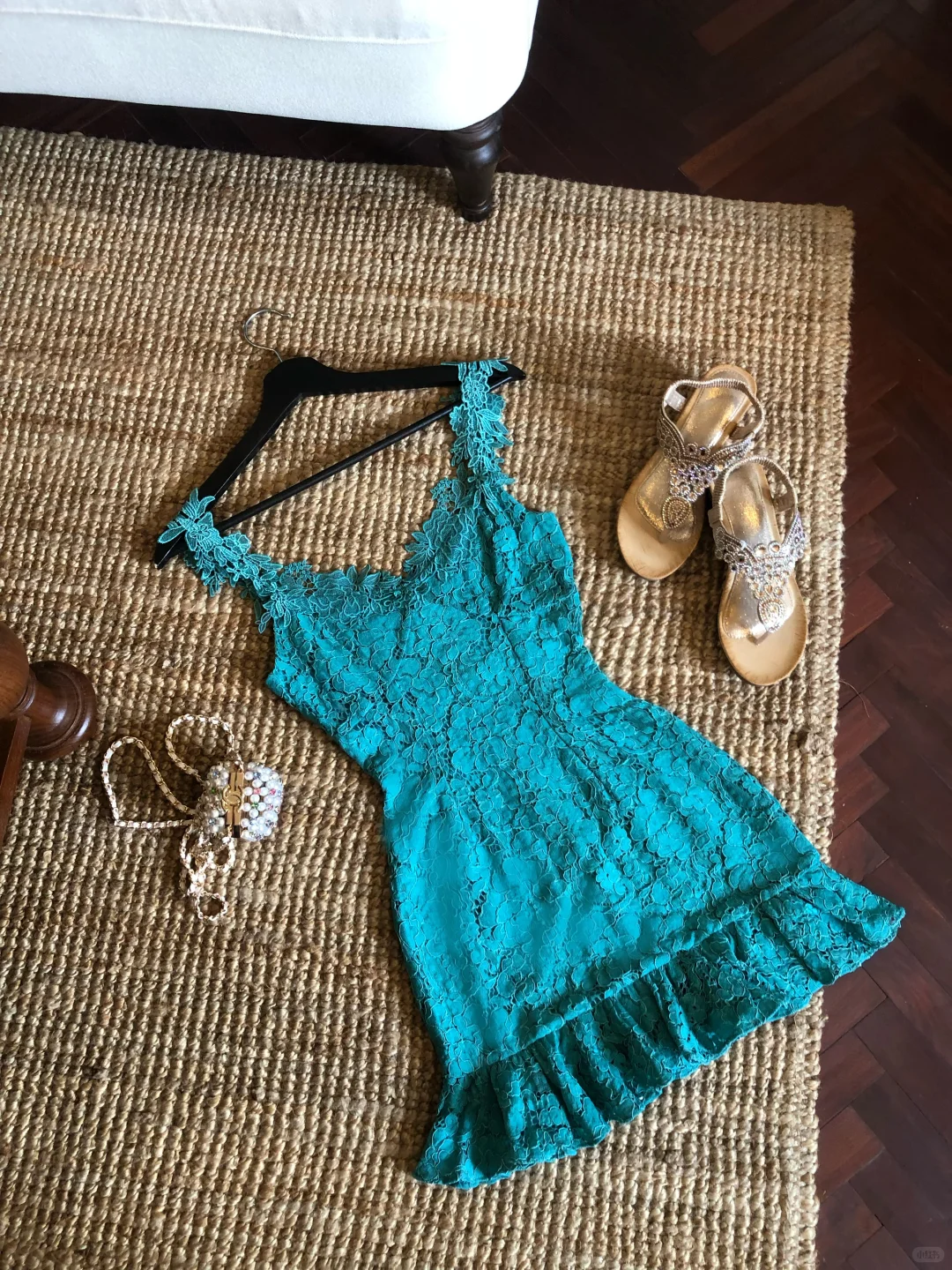Lake Blue A Line Strap Lace Short Prom Dress Homecoming Dress DP5456