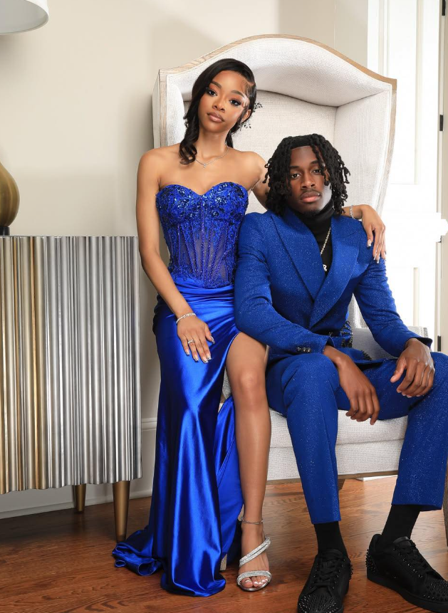Royal Blue High Slit Sheath Strapless Corset Beaded Satin Long Prom Dress DP5056