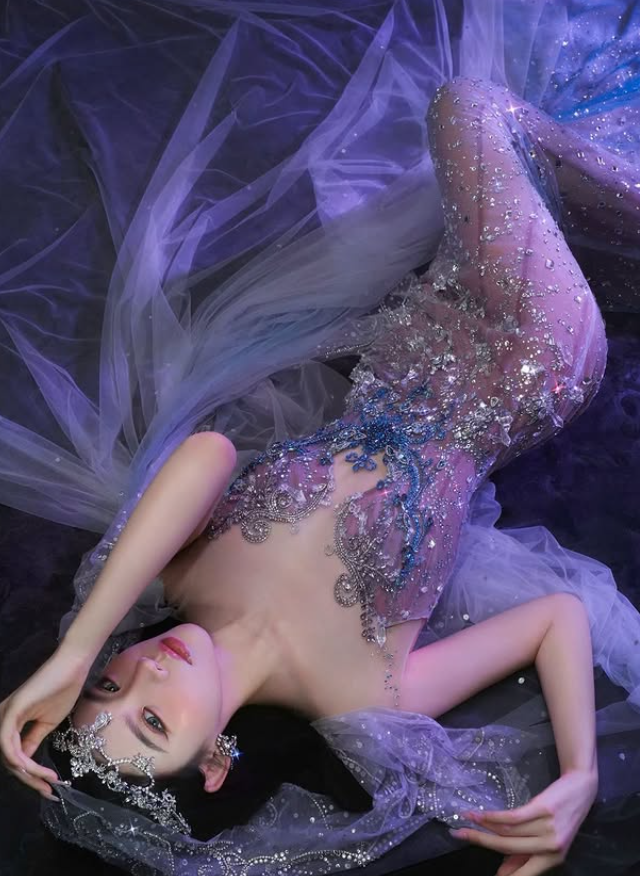 Dreamy Purple Mermaid Sweetheart Neck Exquisite Beaded Sequin Tulle Prom Dress DP4384