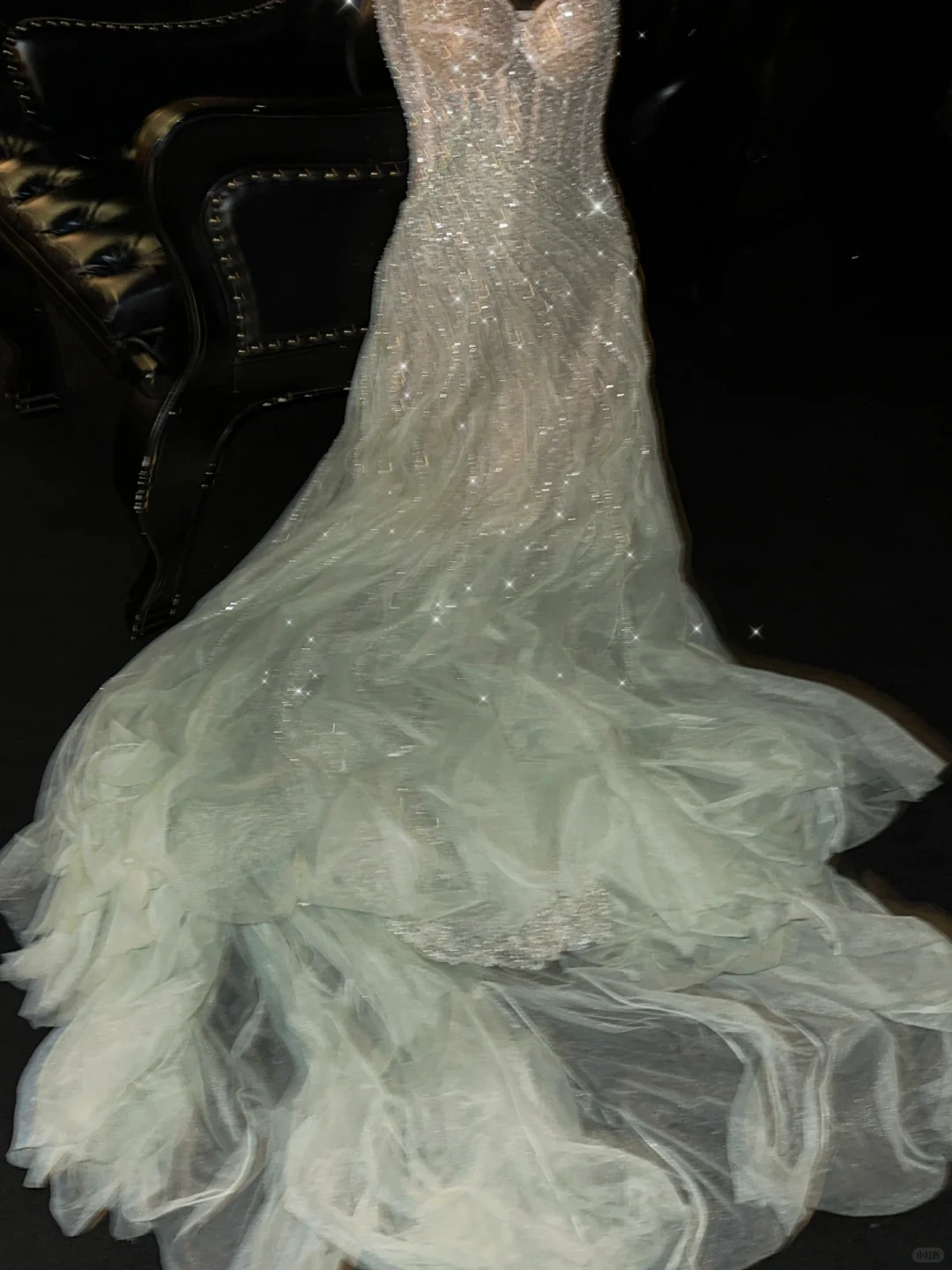 Fairy A Line Spaghetti Strap Beaded Sequin Tulle Long Prom Dress Evening Dress DP1943