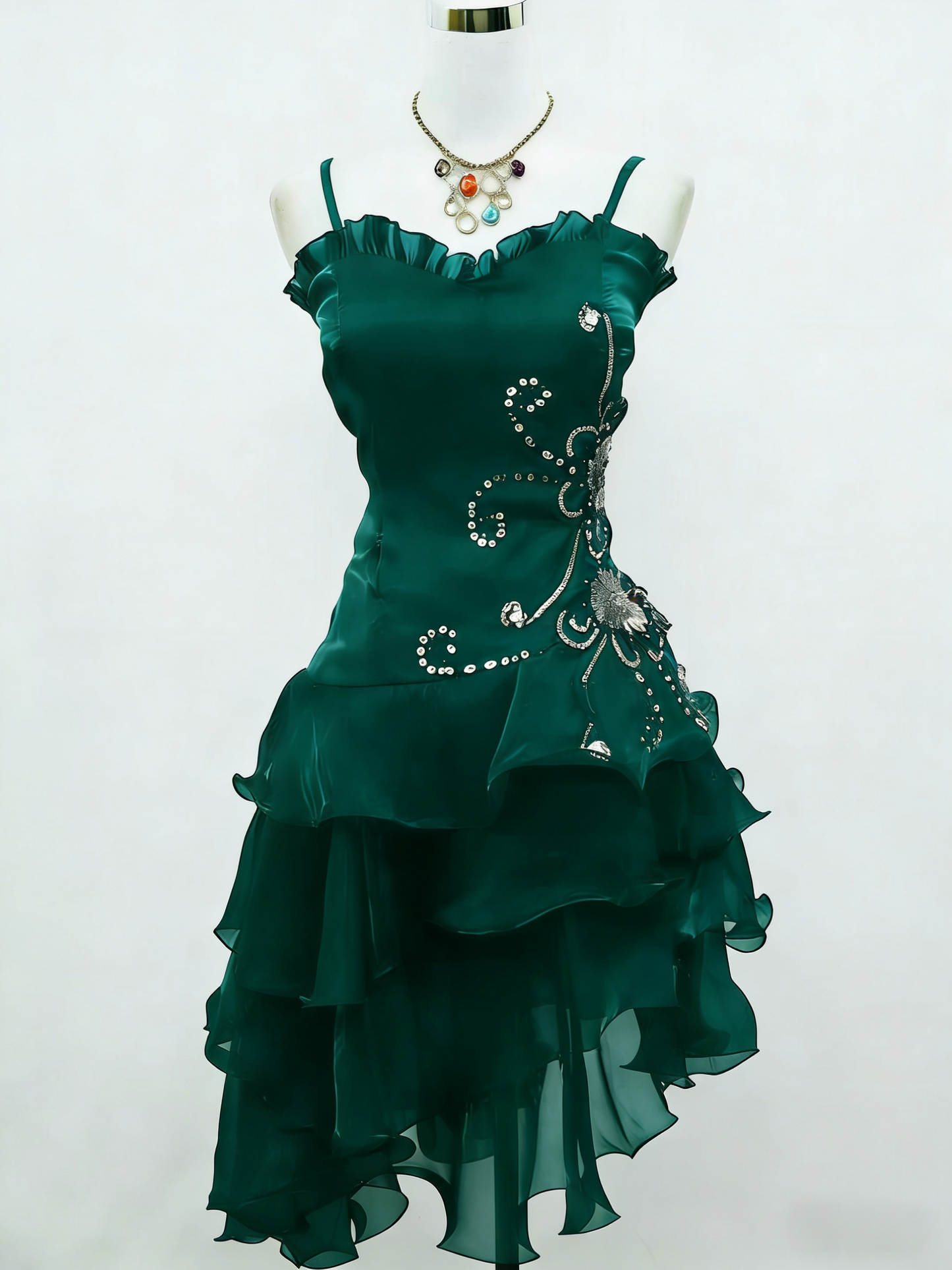 Beautiful Black Chiffon Layered Beaded Short Prom Dress Homecoming Dress Party Dress DP301