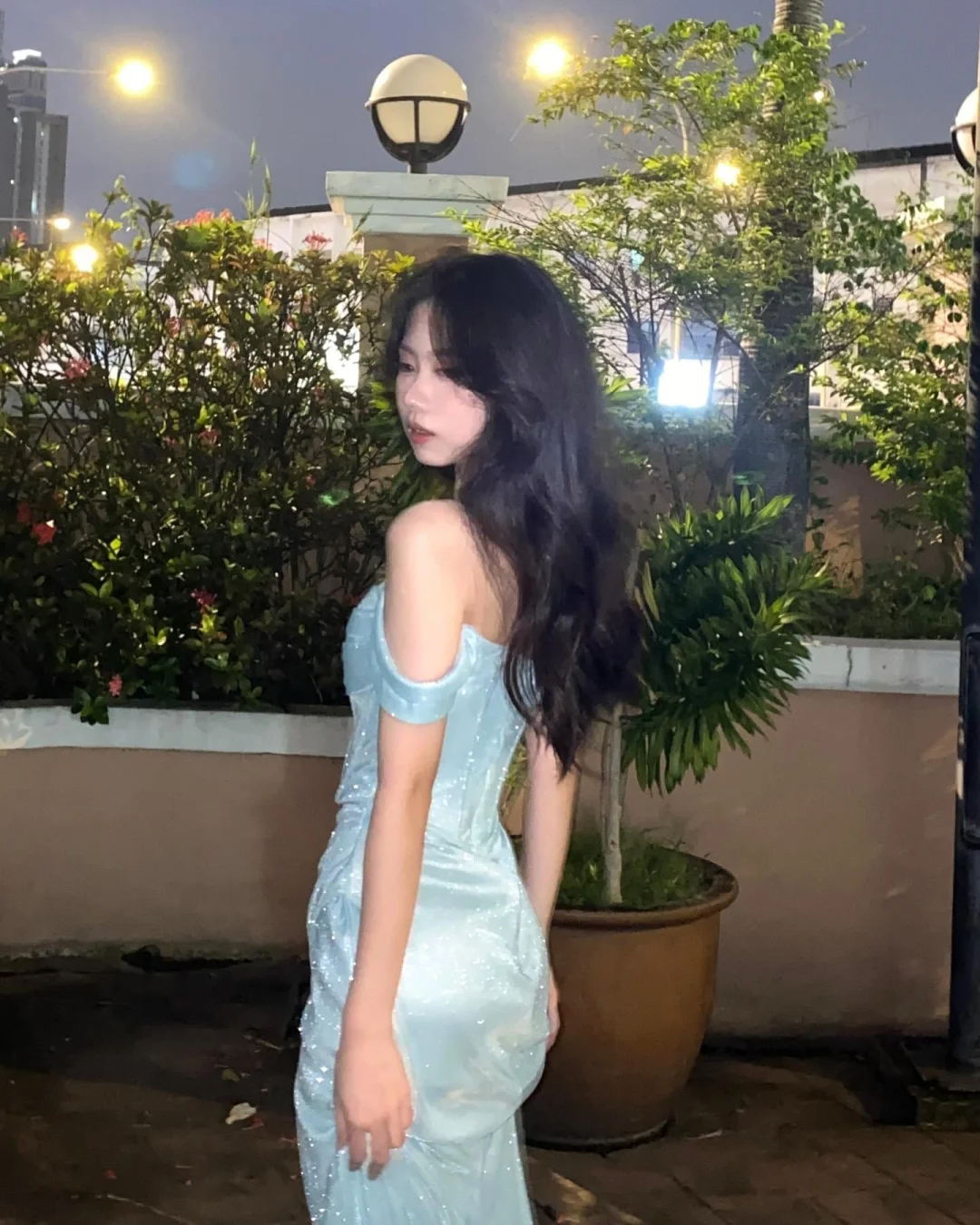 Baby Blue A Line Off the Shoulder Sequin Satin Long Prom Dress Graduation Prom Dress DP1964