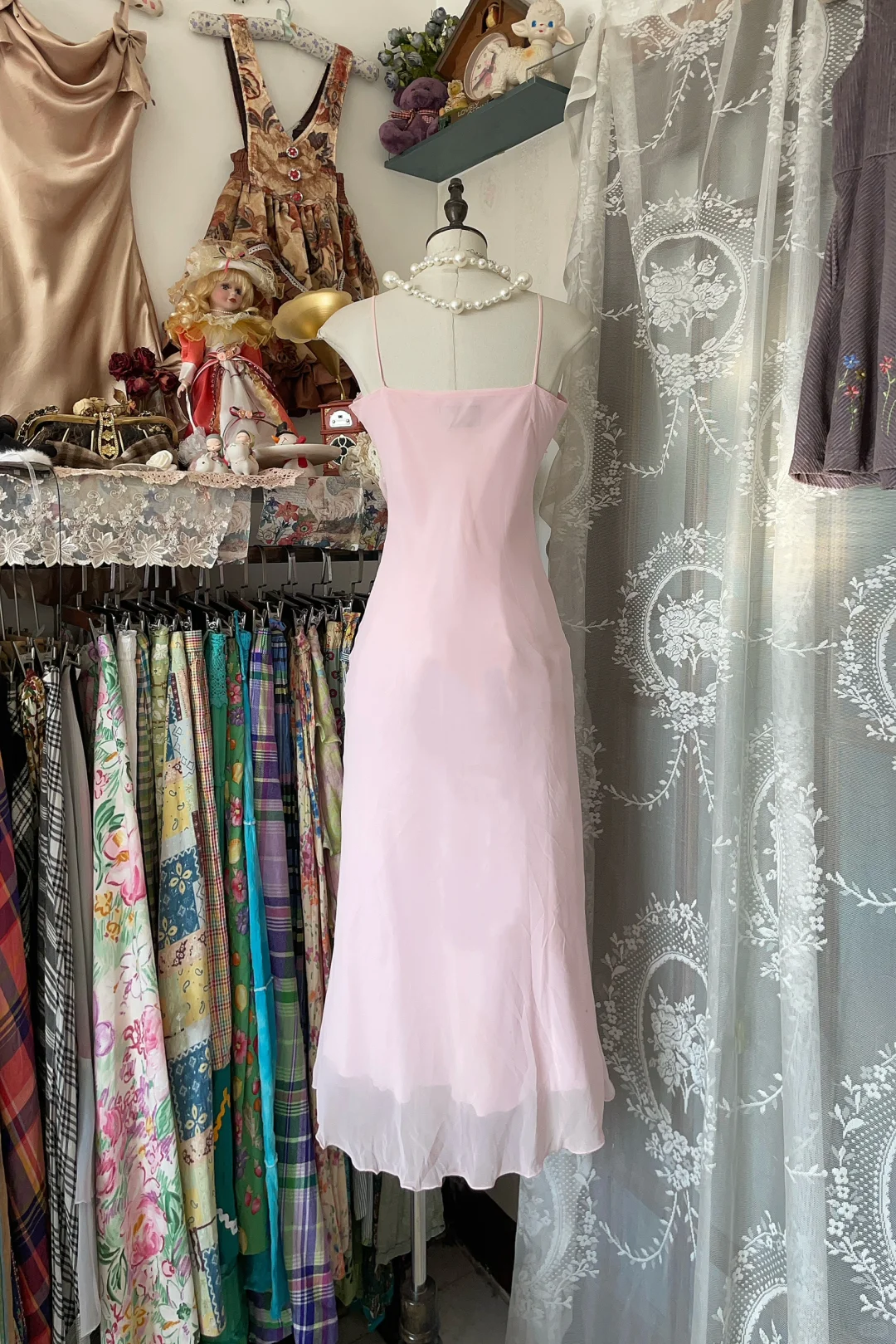 Vintage Mermaid Spaghetti Straps Ruffle Chiffon Outfits Dress DP4854