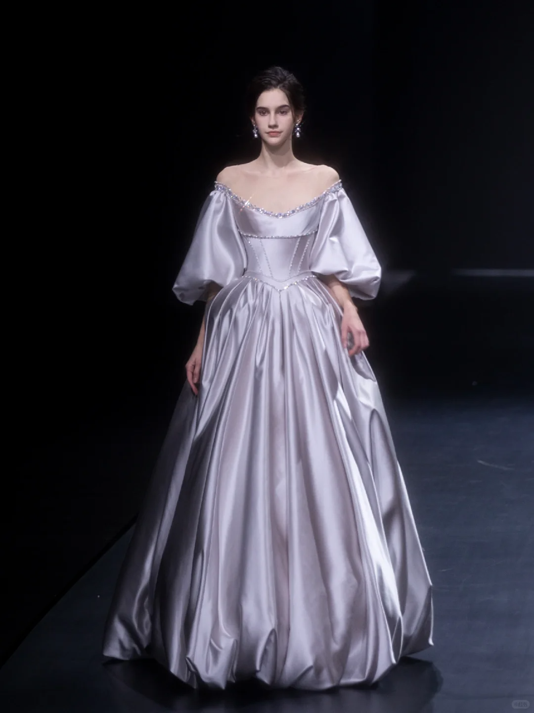 Gorgeous A Line Long Sleeve Beaded Satin Prom Dress Party Dress DP2624