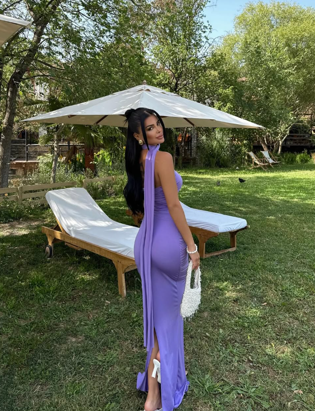Purple Sheath One Shoulder Satin Long Prom Dress Party Dress DP8217