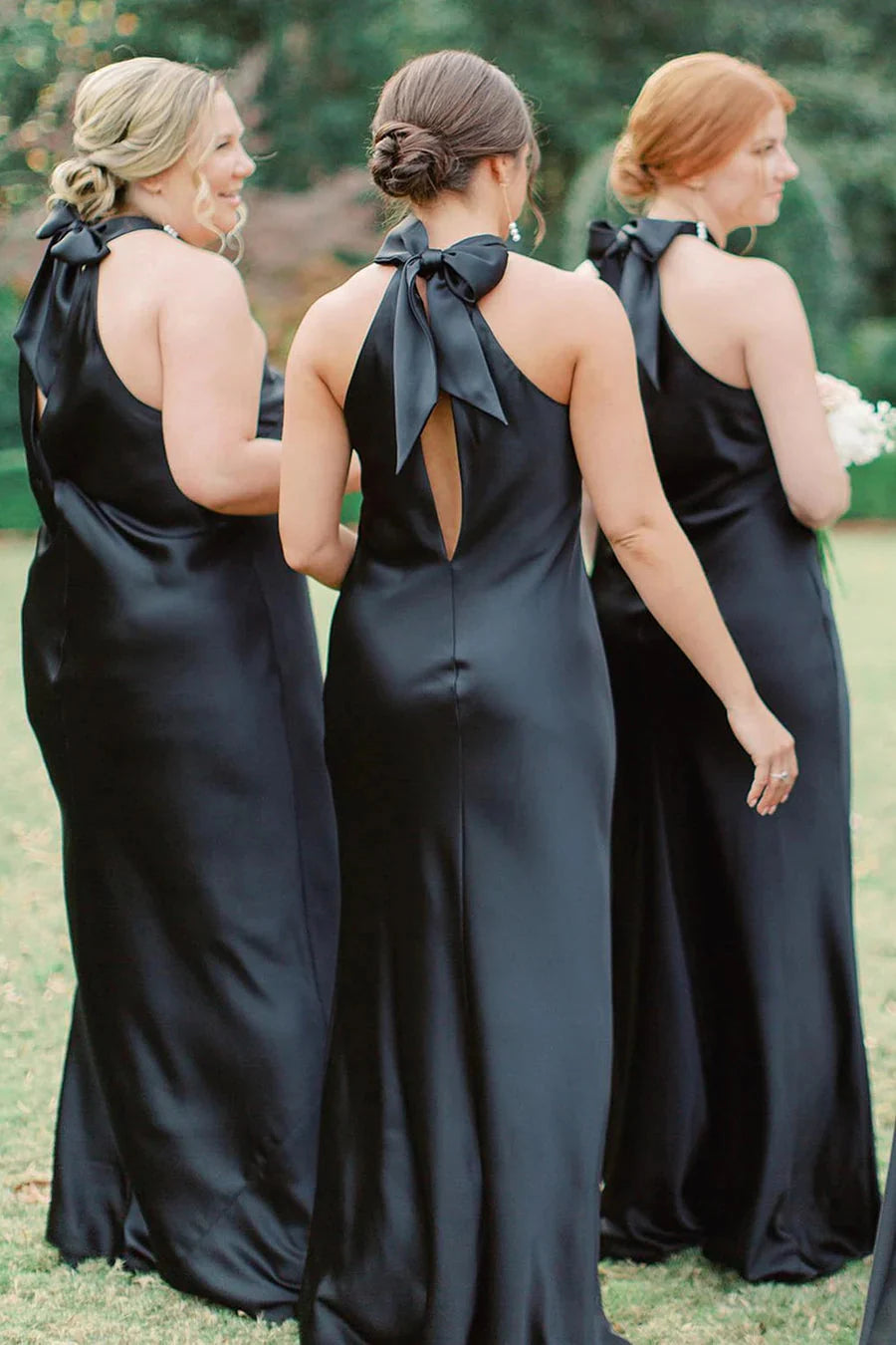 Halter Pink Back Bow Sheath Bridesmaid Dress DP5852