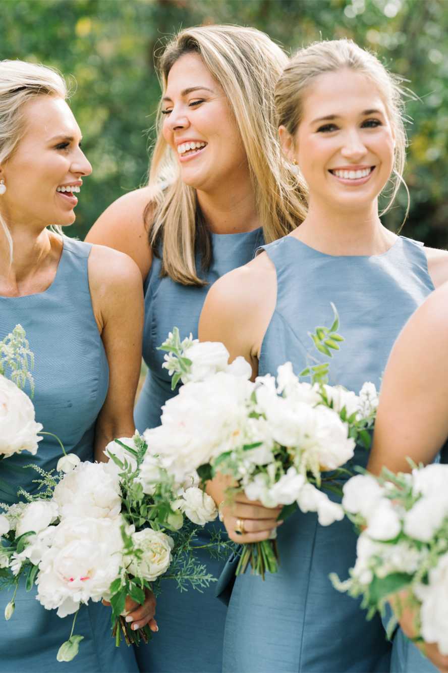 High Neck Blue Back Bow Mermaid Bridesmaid Dress DP5875