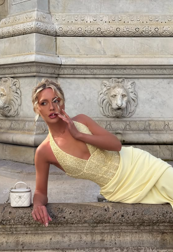 Glamour Yellow Mermaid Halter Sequin Satin Backless Long Prom Dress Party Dress DP6801