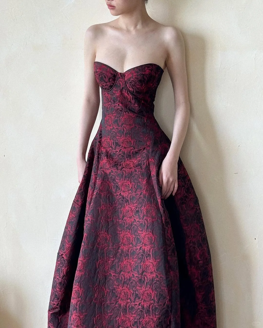 Burgundy Rose A Line Sweetheart Neck Satin Long Prom Dress Party Dress Outfits DP4530