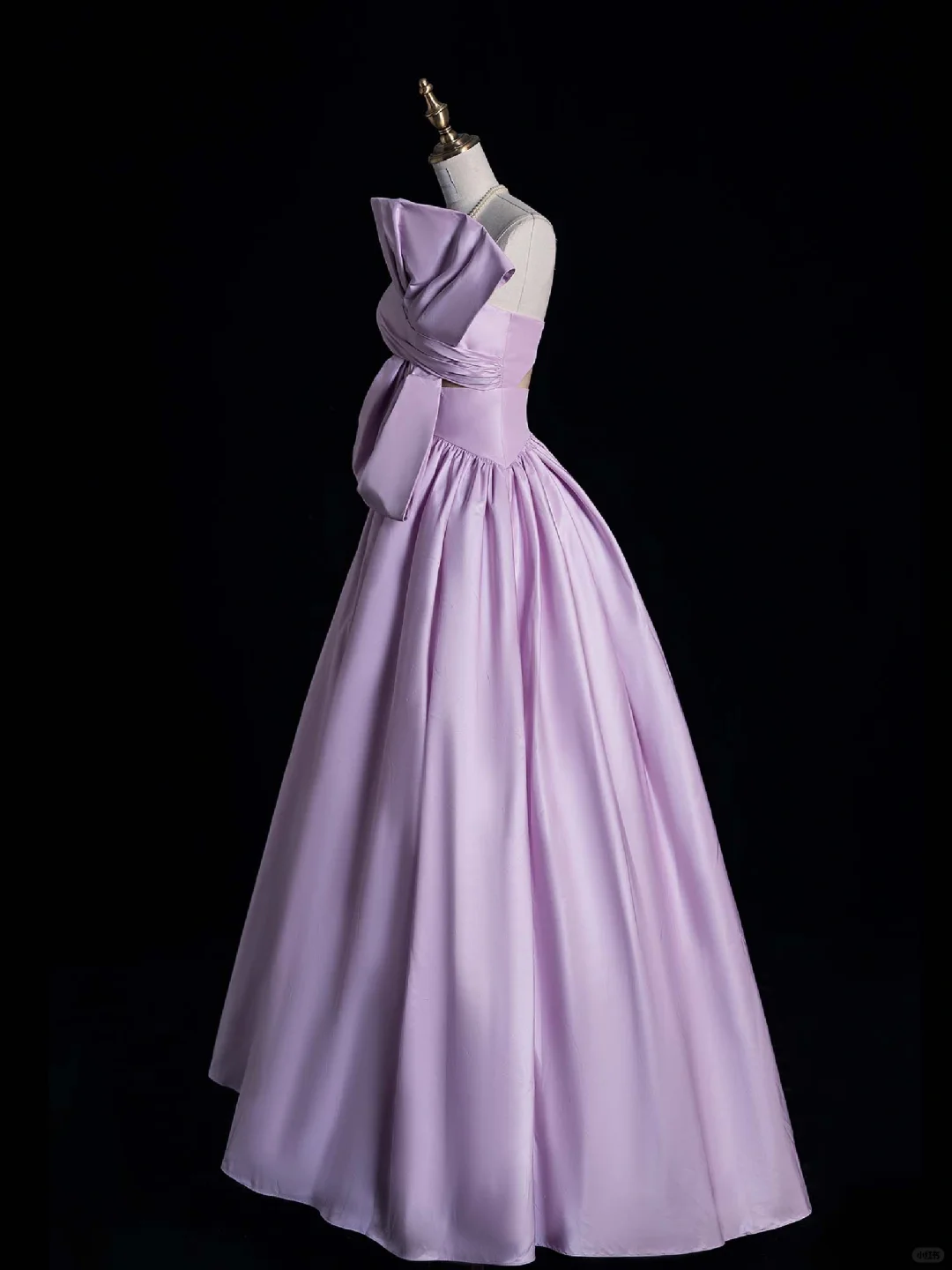 Cute A Line Strapless Lilac Bow Satin Party Dress Prom Graduation Prom Dress DP1986