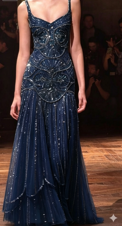 Luxurious Emerald A Line Straps Exquisite Beaded Prom Dress DP5177