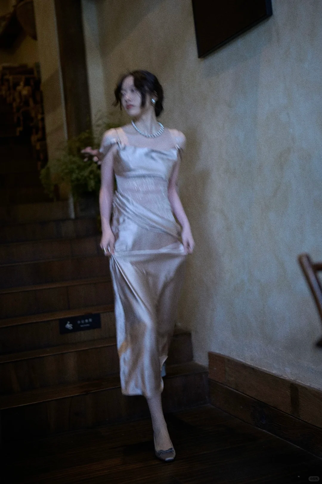 Elegant Sheath Spaghetti Strap Lace Satin Long Prom Dress Party Dress Outfits DP4533