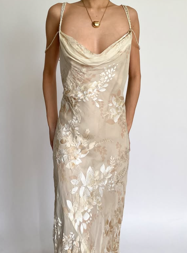 Vintage Champagne Prom Dress Mermaid Evening Dress DP101