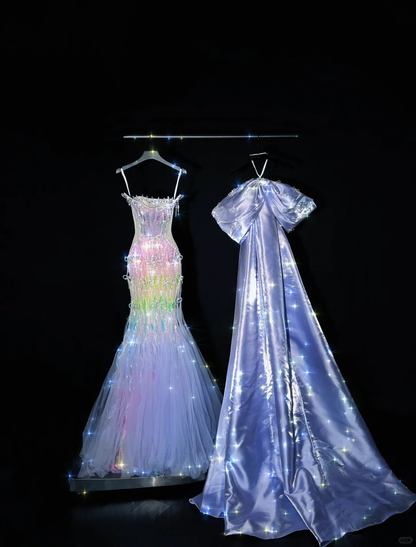 Stunning Dreamy Mermaid Strapless Tulle Prom Dress Party Dress DP3229