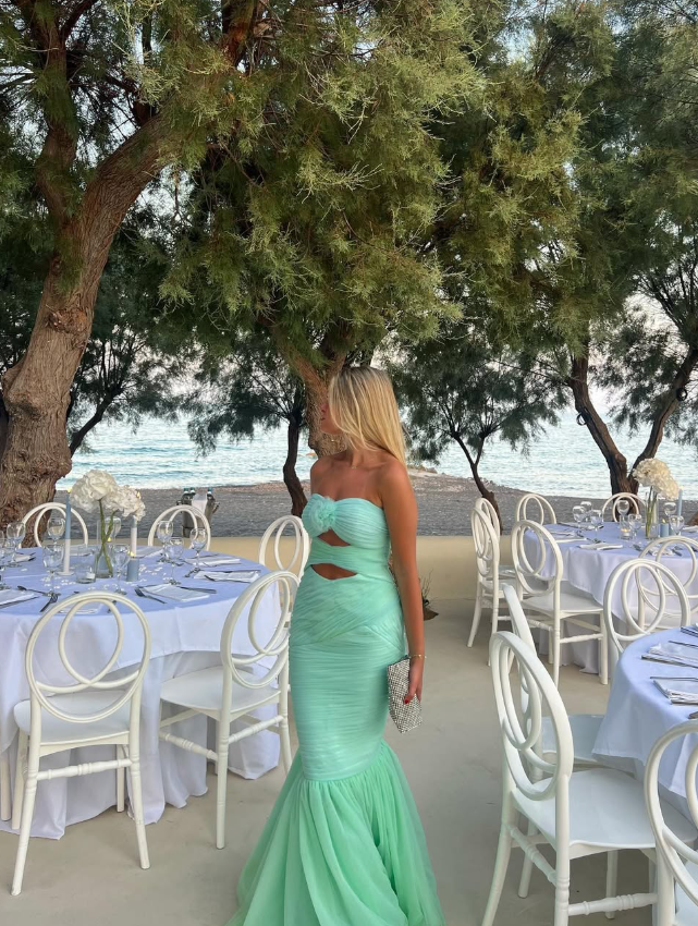 Aqua Green Mermaid Sweetheart Neck Chiffon Long Prom Dress Graduation Prom Dress DP4959