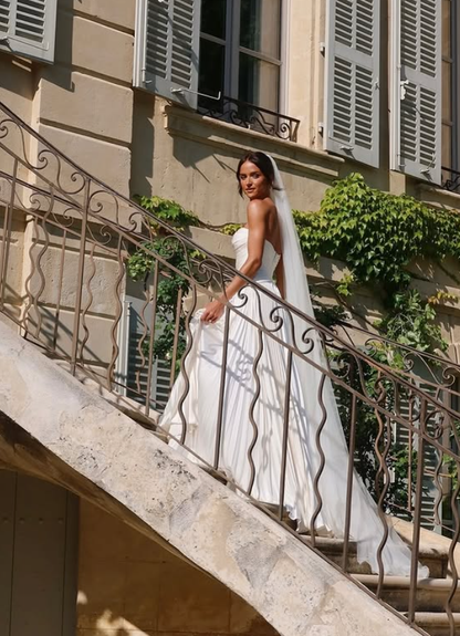 Unique A Line Sweetheart Neck Pleated White Satin Wedding Dresses DP4346