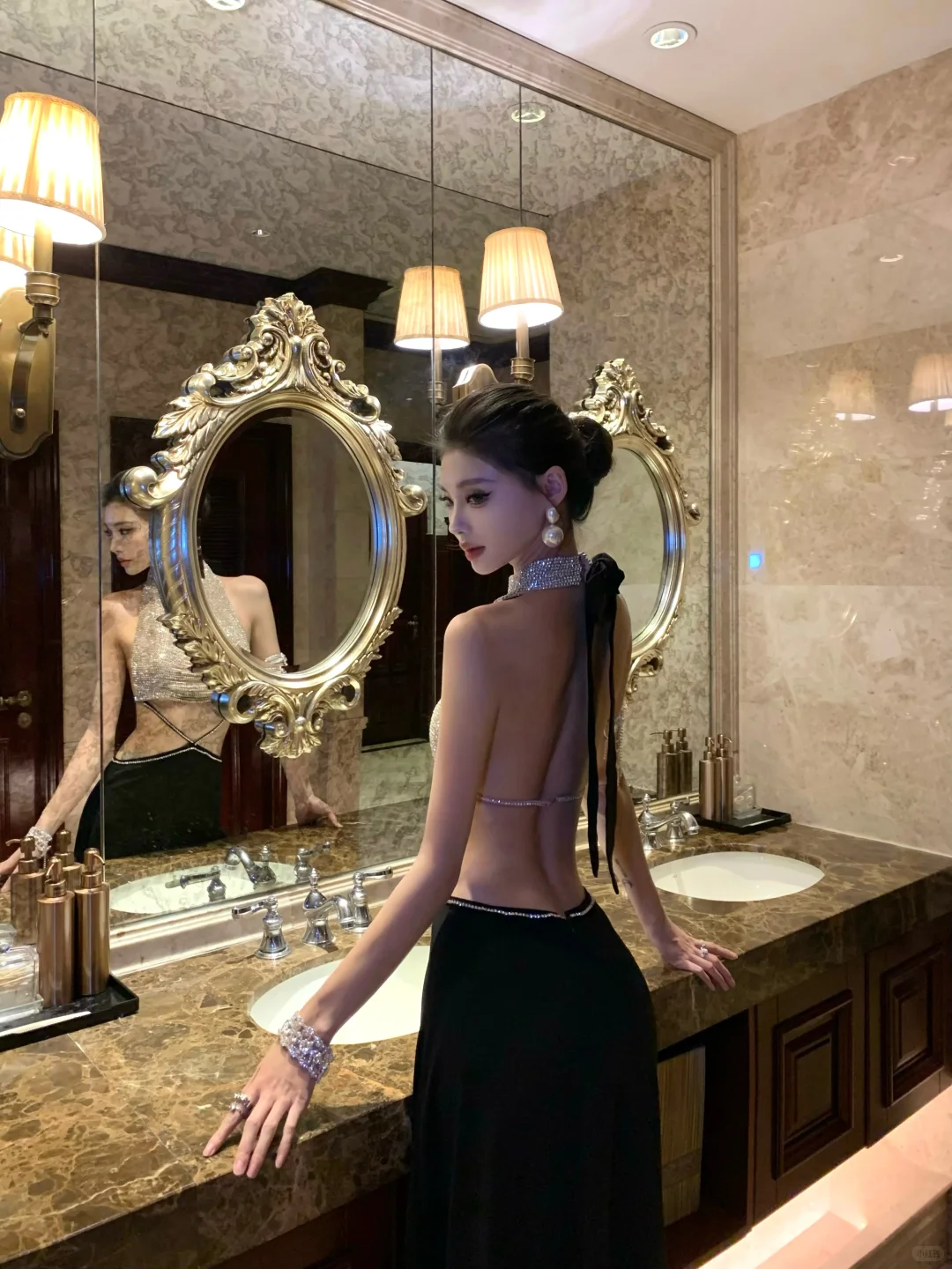 Sexy Mermaid Halter Sequin Beaded Satin Open Back Prom Dress Party Dress DP4552