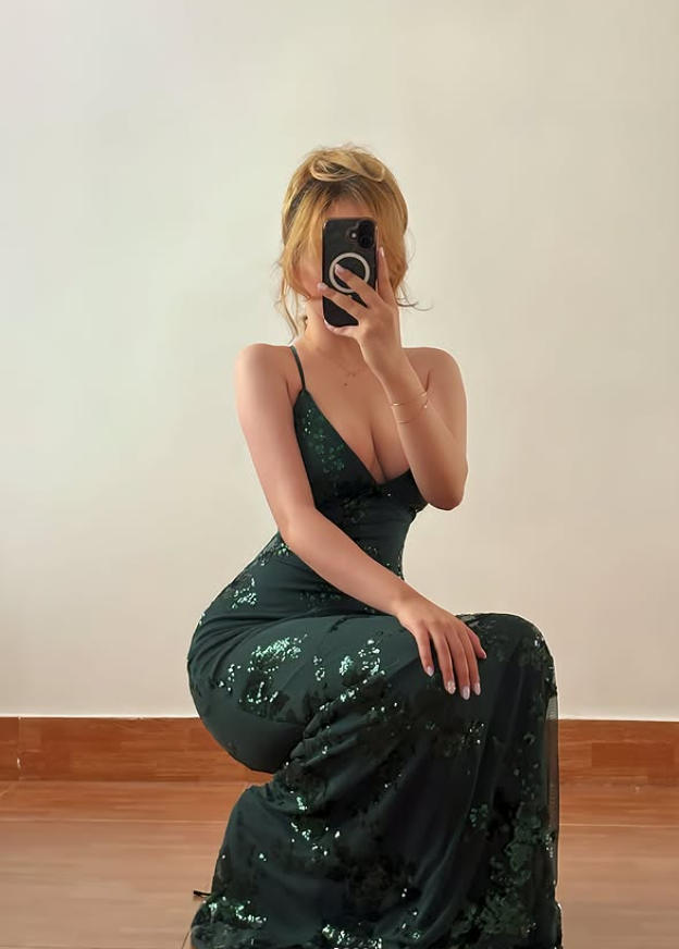 Sexy Dark Green Sheath Spaghetti Strap Sequin Chiffon Prom Dress Evening Dress DP6414