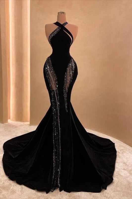 Black Corset Mermaid Prom Dress Sexy Evening Dress DP178