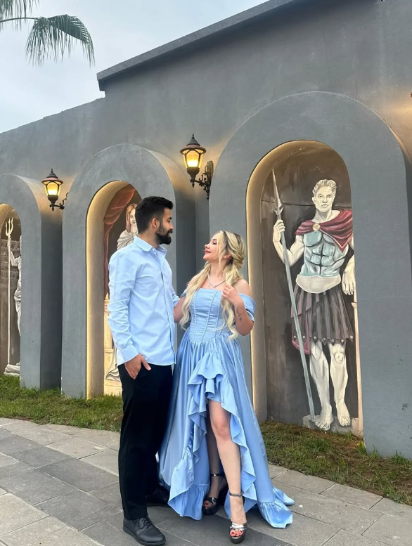 Blue A Line Off the Shoulder Corset Ruffle Satin Long Prom Dress Evening Dress DP1627