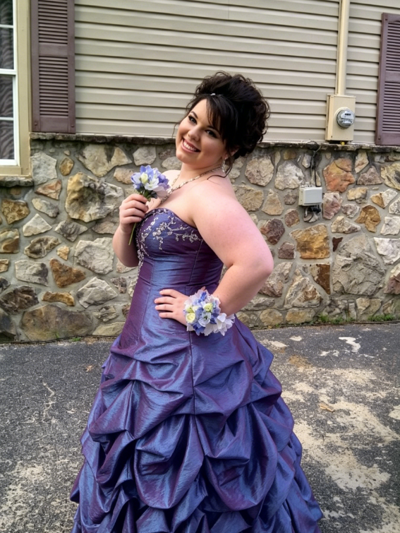 Vintage Purple Ball Gown Strapless Embroidery Pleated Satin Prom Dress Graduation Prom Dress DP5104