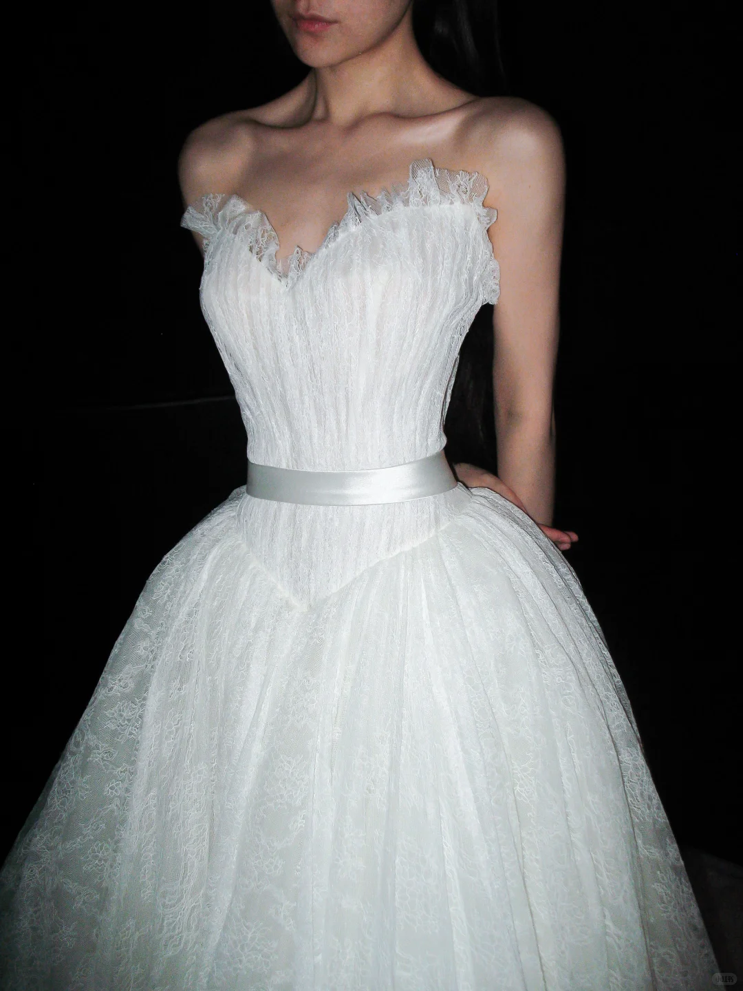 Beautiful Gentle Ball Gown Sweetheart Neck White Lace Long Wedding Dress DP6383