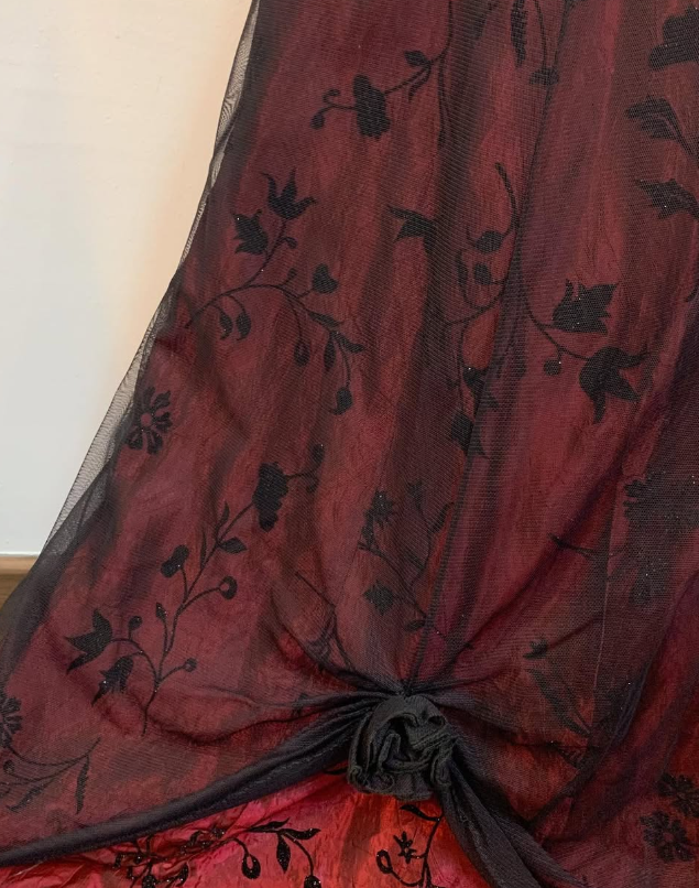 Vintage A Line Strapless Appliques Satin Long Prom Dress Evening Dress DP1355