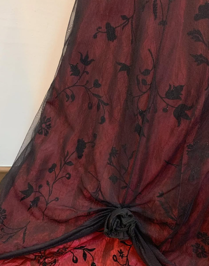 Vintage A Line Strapless Appliques Satin Long Prom Dress Evening Dress DP1355