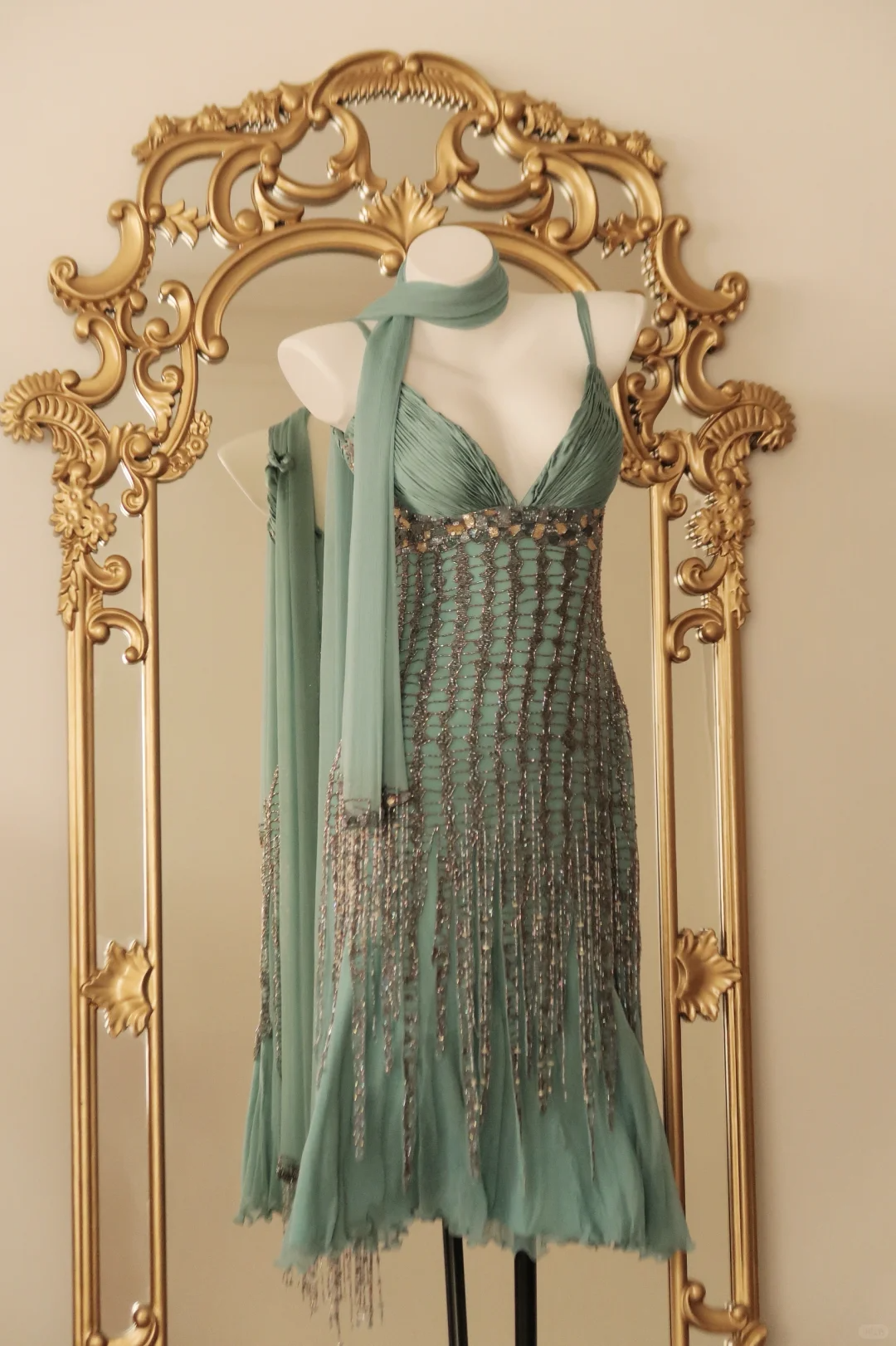 Vintage Blue A Line Exquisite Beaded Chiffon Short Prom Dress Homecoming Dress DP5435