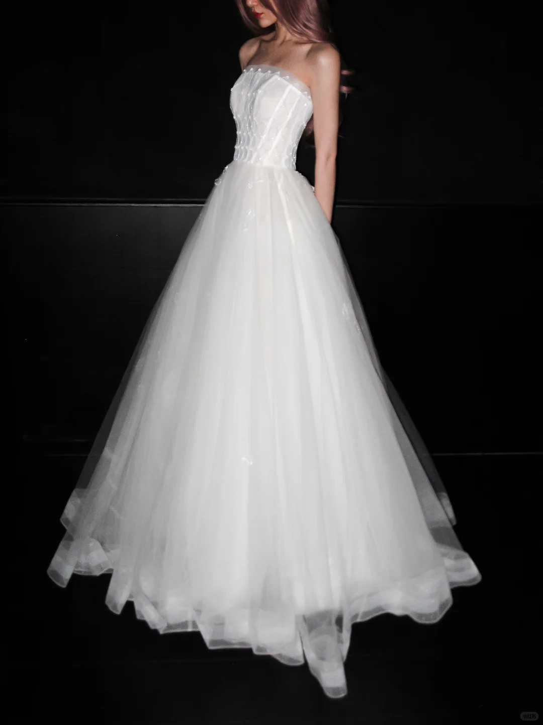 Exquisite White Tulle Long Wedding Dress DP5189
