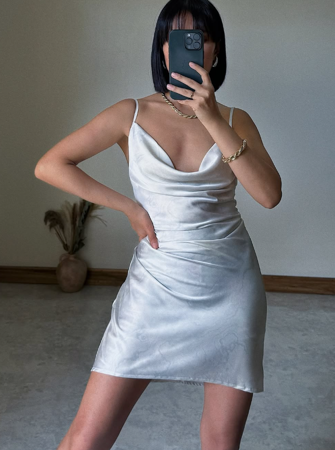 Simple A Line Spaghetti Straps Satin Short Evening Dress Homecoming Dress DP1508