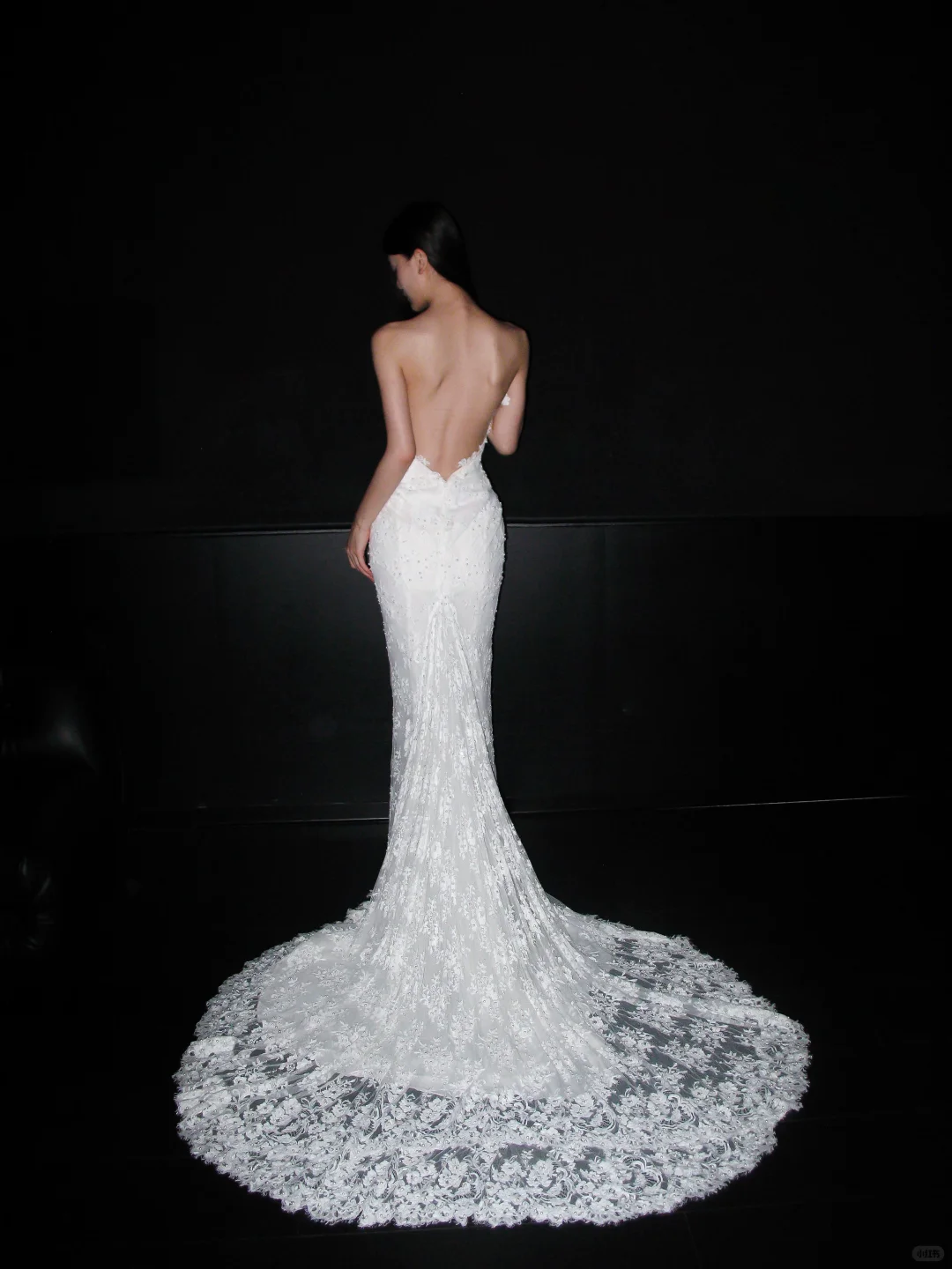 White Mermaid Sweetheart Neck Lace Long Sweep Wedding Dress DP5790