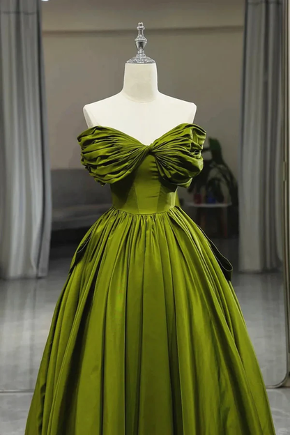 Green Strapless Off Shoulder Prom Dress Long Evening Dress DP588