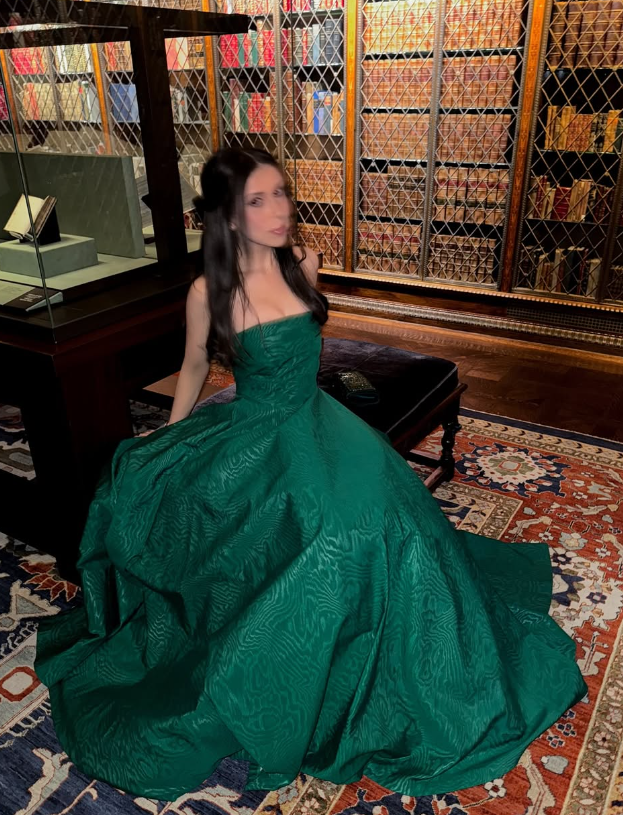 Green A Line Strapless Satin Long Prom Dress Evening Dress DP1316