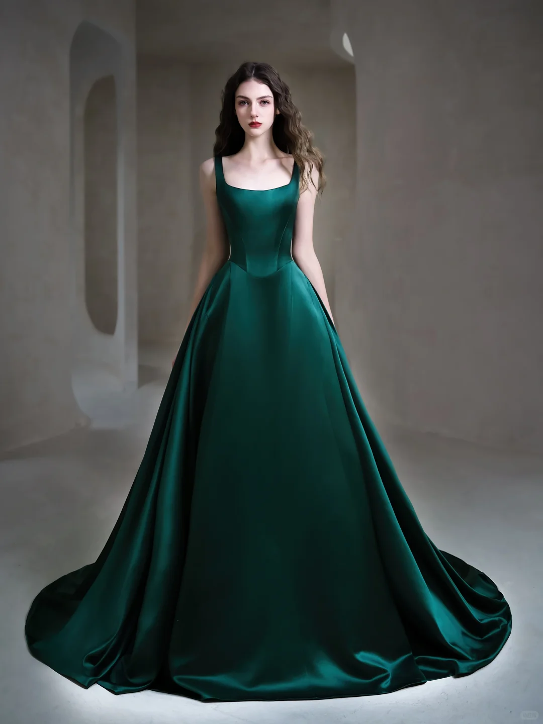 Simple Dark Green A Line Strap Satin Long Date Dress Prom Dress Evening Dress DP3431