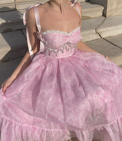 Pretty A Line Sweetheart Neck Sweety Organza Prom Dress Evening Dress DP4454