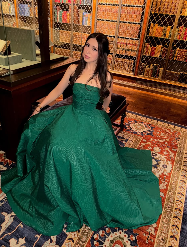 Green A Line Strapless Satin Long Prom Dress Evening Dress DP1316