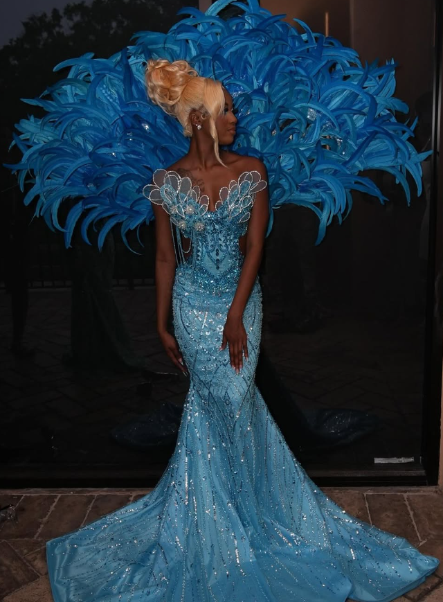Chic Mermaid Strapless Shiny Beaded Sequin Tulle Long Sweep Prom Dress DP5053